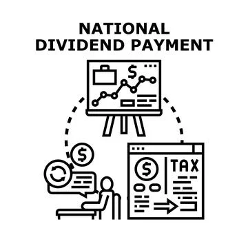 National dividend payment distributing to population concept Stock Illustration