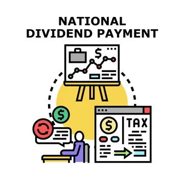 National dividend payment distributing to population concept Stock Illustration