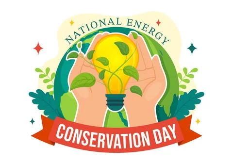 National Energy Conservation Day Vector Illustration on 14 December for Sav.. Ilustración de archivo