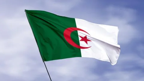 National flag of Algeria Stock Photos
