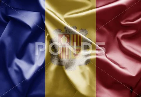 The national flag of andorra Stock Illustration