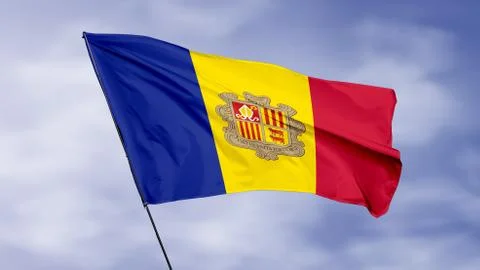 National flag of Andorra Stock Photos