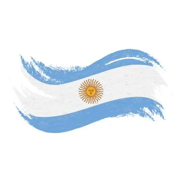 National Flag Of Argentina, Designed Using Brush Strokes,Isolated On A White Stock Illustration