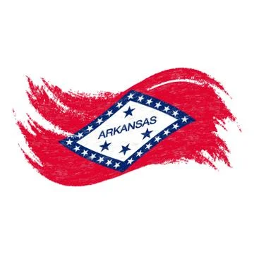 National Flag Of Arkansas, Designed Using Brush Strokes Isolated On A White Stock Illustration