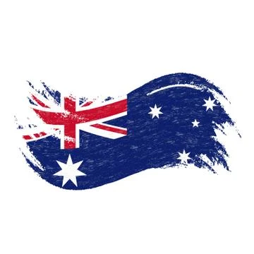 National Flag Of Australia, Designed Using Brush Strokes,Isolated On A White Stock Illustration