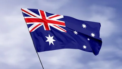 National flag of Australia Stock Photos