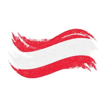 National Flag Of Austria, Designed Using Brush Strokes,Isolated On A White Stock Illustration