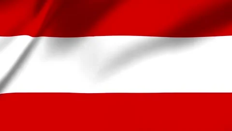 The national flag of Austria with red and white horizontal stripes waving s.. Video stock 343670643
