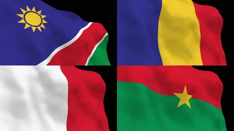 National Flag B32 Namibia Chad Malta Burkina Faso Stock Footage 143046864