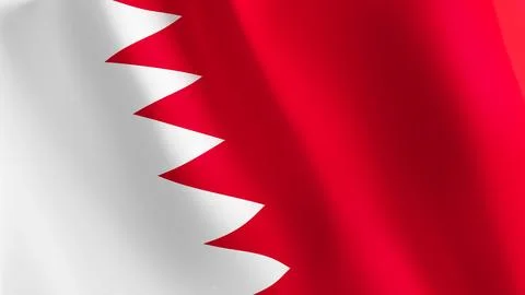 National flag background image,wind blowing flags,3d rendering,Flag of Bahrai Stock Illustration