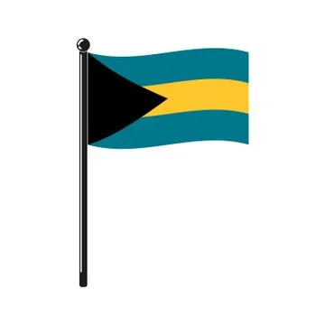National flag of Bahamas Stock Illustration