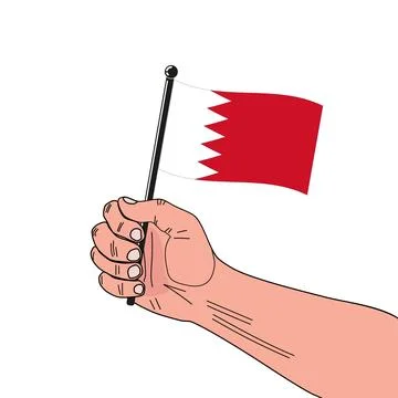 National flag of Bahrain Stock Illustration