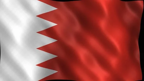 National flag of bahrain waving in the wind. 4K Video stock 344046884
