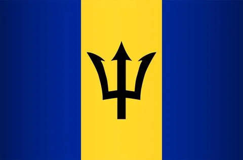 National Flag of Barbados. Vector Element Stock Illustration