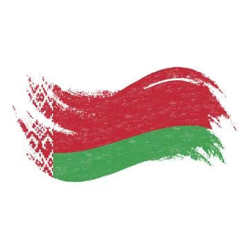 National Flag Of Belarus, Designed Using Brush Strokes,Isolated On A White Stock Illustration