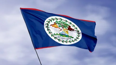 National flag of Belize Stock Photos