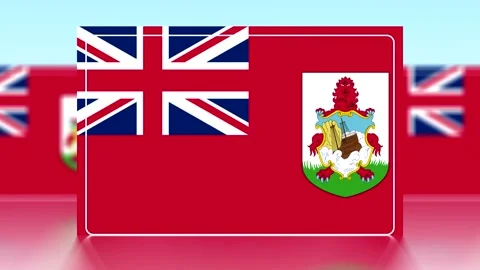 National flag of Bermuda featuring the red field with Union Jack and coat o.. Stock-Footage 343648261