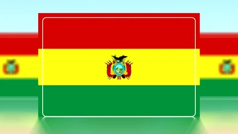 National flag of Bolivia featuring red yellow and green horizontal stripes .. Video stock 343648273