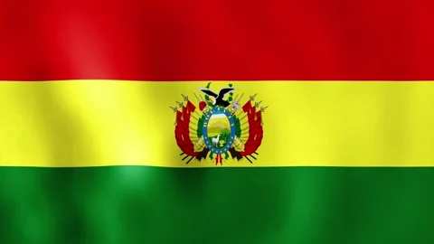 National flag of Bolivia fluttering in the wind. Smooth animation flag in 4K. 動画素材 275582053