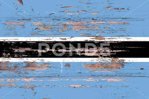 National flag of Botswana on a dull wooden background Stock Photos