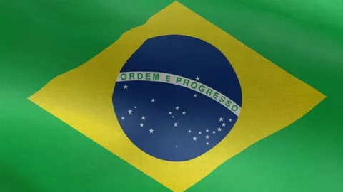 National Flag of Brazil, Seamless loop Brazil flag animation. Stock Footage 235785515