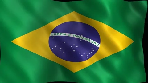 National flag of brazil waving in the wind. 4K 스톡 동영상 344046891