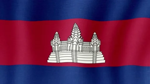 The national flag of Cambodia Stock Footage 197890604