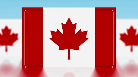 National flag of canada featuring a bold red maple leaf symbol on a white b.. 库存影片 343648706