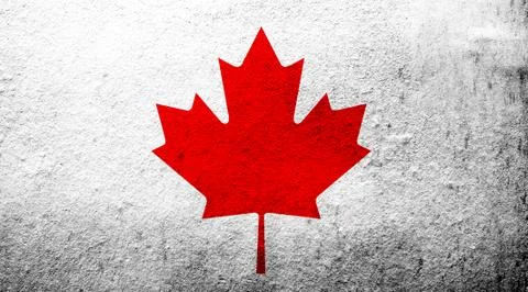 National flag of Canada Maple Leaf. Grunge background 스톡 일러스트