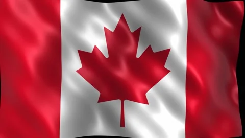 National flag of canada waving in the wind. 4K Video stock 344046894