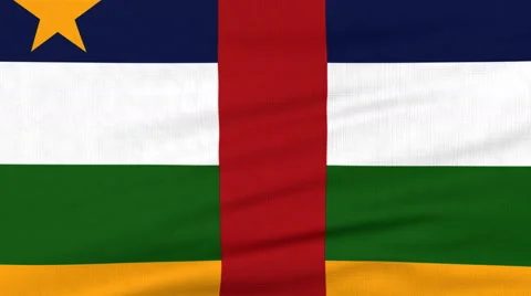 National flag of Central Africa flying on the wind Stock Footage 65791653