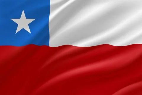 National flag of Chile. 3d vector illustration Stock Illustration