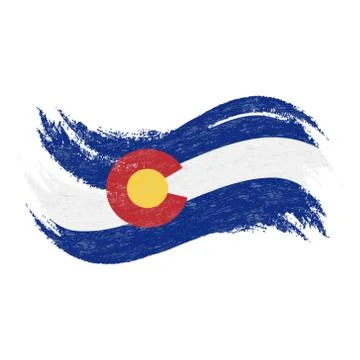 National Flag Of Colorado, Designed Using Brush Strokes Isolated On A White Stock Illustration