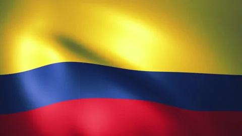 The National Flag of Columbia Flapping in the Wind (LOOP) Stock Footage 154495960