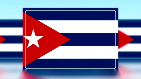 The national flag of cuba featuring blue white stripes and a red triangle w.. Vídeos de archivo 343662181