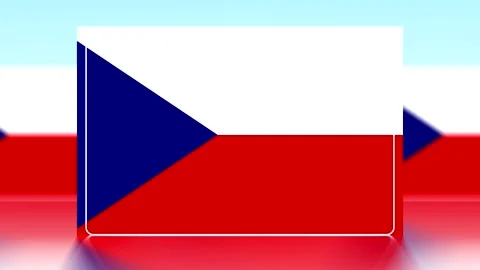 National flag of the Czech Republic featuring white red and blue colors in .. Video stock 343653820