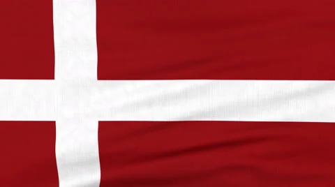 National flag of Denmark flying on the wind Stock Footage 65761509