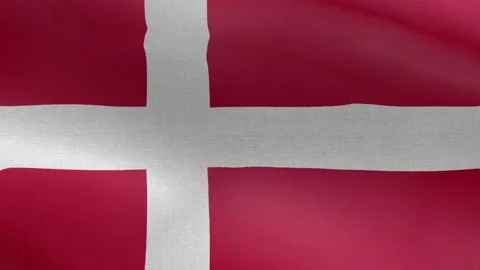 National Flag of Denmark, Seamless loop Denmark flag animation. Stock Footage 235785576