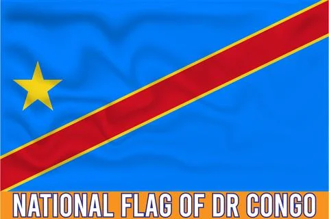 NATIONAL FLAG OF DR CONGO 3D EFFECT Stock Illustration