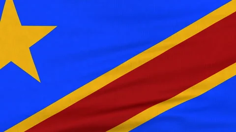 National flag of DR Congo flying on the wind Stock Footage 65791984