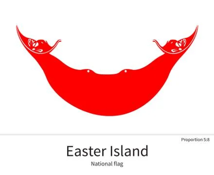 National flag of Easter Island with correct proportions, element, colors Stock Illustration