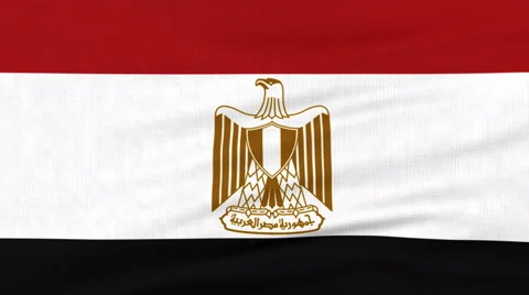 National flag of Egypt flying on the wind Stock Footage 65791740
