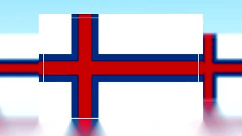 National flag of the Faroe Islands featuring a red nordic cross with blue t.. Video stock 343653974