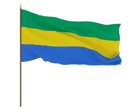 National flag of Gabon Background for editors and designers. National holiday Stock Illustration