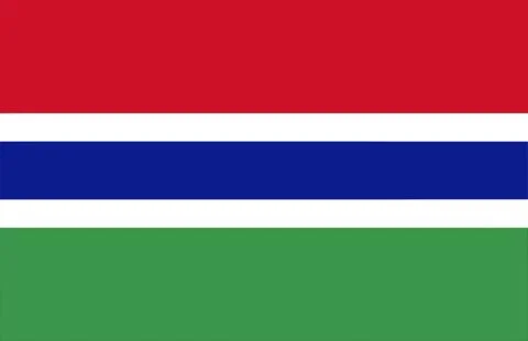 National Flag of The Gambia with Red Blue Green Horizontal Stripes Stock Illustration