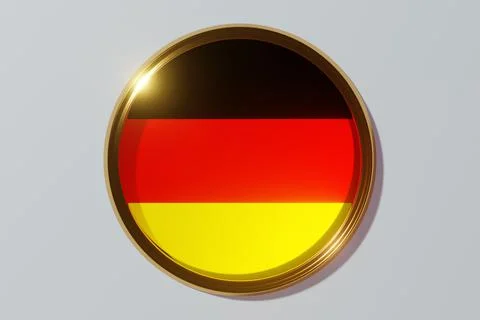 The national flag of Germany in the form of a round window. Flag in the shape Ilustración de archivo