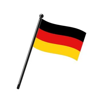 National flag of Germany on the stick Stock Illustration