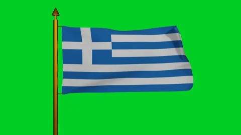 National flag of Greece waving 3D Render... | Stock Video | Pond5
