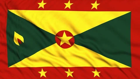 National flag of Grenada. Seamless flag Grenada waving in the wind Stock Footage 307780516
