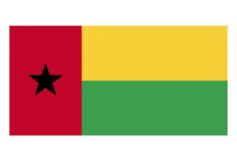 National flag of Guinea-Bissau. Vector illustration of Guinea-Bissau flag Stock Illustration